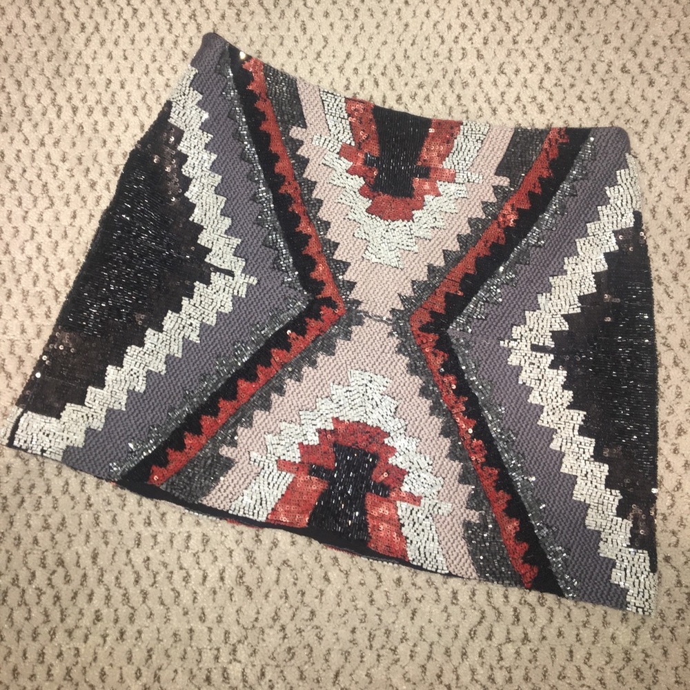 ZARA beaded mini skirt